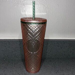 Starbucks 2021 Pink Winter Christmas Holiday Jeweled Tumbler Cold Cup 24oz  New